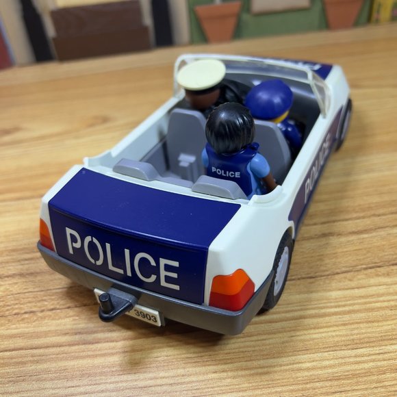 Vintage 1997 Playmobil Police Car Vehicle 90's Toy with 3 Police Figures - Picture 6 of 12